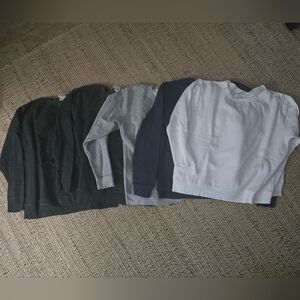 Set of 5 Gray, Navy, and White Sweatshirts